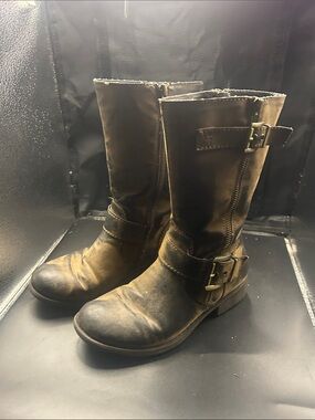 Kohl's Brown Women's Mid-Calf Buckle Combat Boots